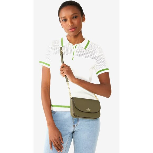 New Kate Spade Kristi Crossbody Refined Grain Leather Seaweed - Picture 2 of 5